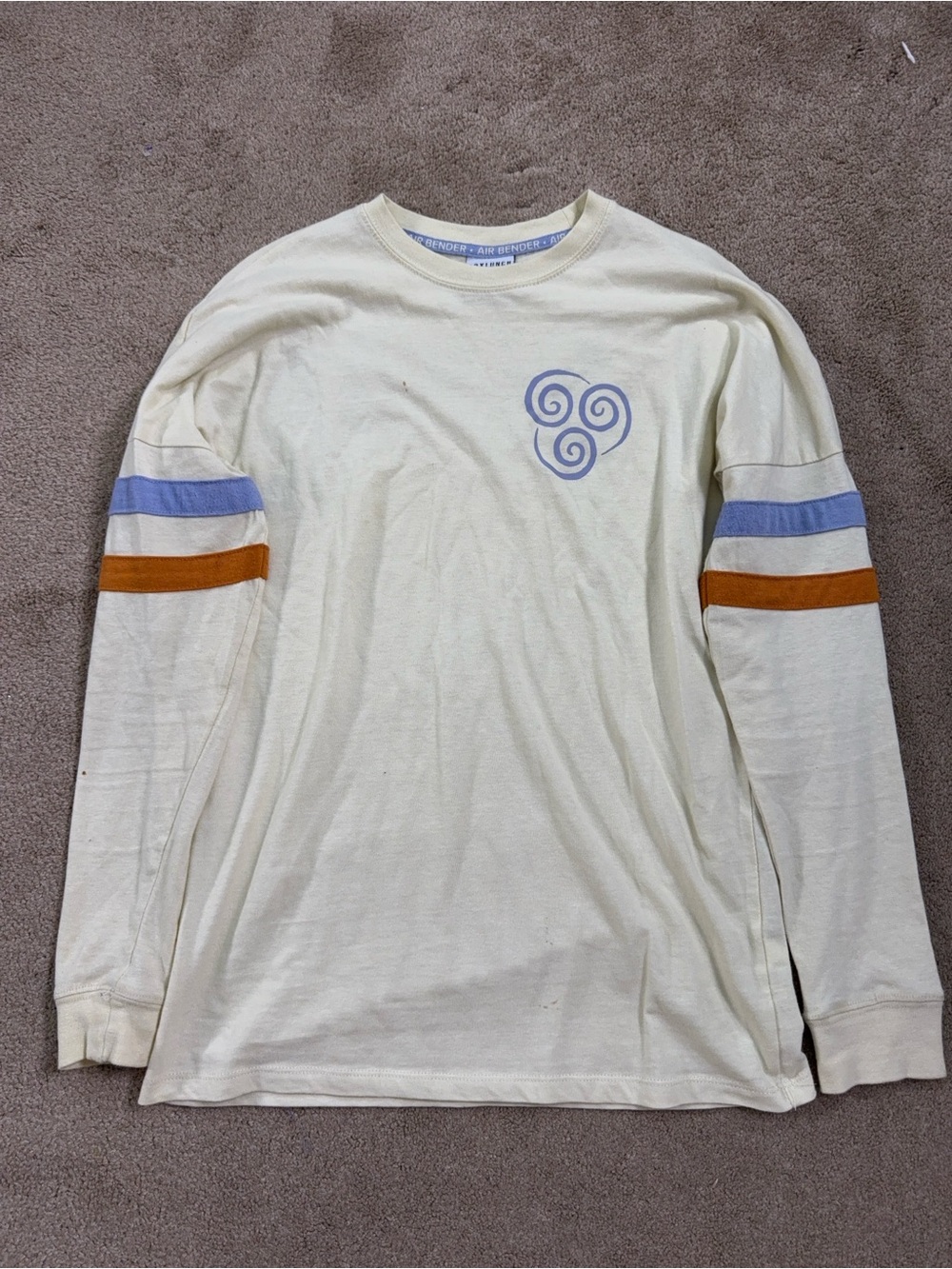 Long-Sleeve Air Nomads Shirt - Cream with Blue & Brown Accents